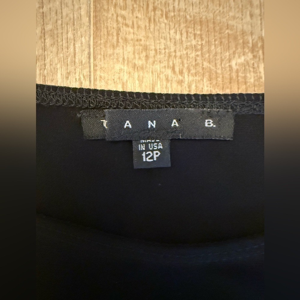 Tiana B. Long split sheer sleeve black cocktail dress with embellishments 12P - Picture 2 of 10